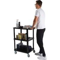 Utility Cart with Flat Shelf, 3 Tiers, 18-1/8" x 37-3/8" x 27-3/4", 330 lbs. Capacity Buying Direct Corp.
