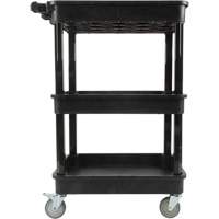 Utility Cart with Deep Lip Shelf, 3 Tiers, 19" x 39-1/2" x 28-1/4", 330 lbs. Capacity Buying Direct Corp.