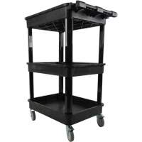 Utility Cart with Deep Lip Shelf, 3 Tiers, 19" x 39-1/2" x 28-1/4", 330 lbs. Capacity Buying Direct Corp.