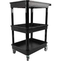 Utility Cart with Deep Lip Shelf, 3 Tiers, 19" x 39-1/2" x 28-1/4", 330 lbs. Capacity Buying Direct Corp.