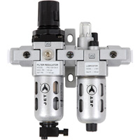 Filtre &agrave; air miniature en deux parties, r&eacute;gulateur et lubrificateur AFRLCM14, 1/4" NPT Buying Direct Corp.