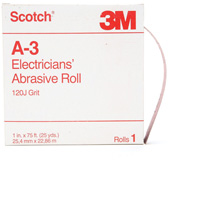 Scotch&reg; A-3 Electrician's Abrasive Roll, Aluminum Oxide, 1" W x 75' L, 120 Grit Buying Direct Corp.