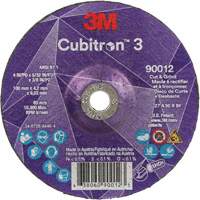 Cubitron 3 Cut and Grind Wheel, 4" x 5/32", 3/8" Arbor, Type 27, 36 Grit, Ceramic Buying Direct Corp.