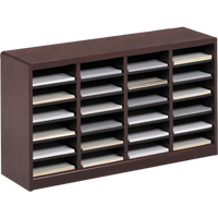 E-Z Stor&reg; Literature Organizer, Stationary, 24 Slots, Wood, 40" W x 11-3/4" D x 23" H Buying Direct Corp.