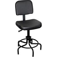 6000 Series Stool with Back, Stationary, Adjustable, 26" - 31", Vinyl Seat, Black Buying Direct Corp.