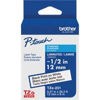 Cartouches de ruban Tze, 12 mm x 26-1/4', Noir sur blanc Buying Direct Corp.