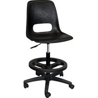 800 Series Classroom Stool with Back, Mobile, Adjustable, 21" - 28", Polypropylene Seat, Grey Buying Direct Corp.