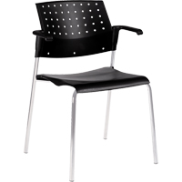 Stacking Chairs, Plastic, 33" High, 300 lbs. Capacity, Black Buying Direct Corp.