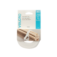 Ruban d'attaches One-Wrap, Boucle et crochet, 12' x 3/4", Auto-aggripant, Blanc Buying Direct Corp.
