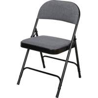 Deluxe Fabric Padded Folding Chair, Steel, Grey, 300 lbs. Weight Capacity Buying Direct Corp.