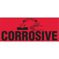 "Corrosive" Special Handling Labels, 5" L x 2" W, Black on Red Buying Direct Corp.