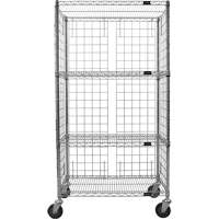 Enclosed Wire Shelf Cart, Chrome Plated, 36" x 69" x 18", 800 lbs. Capacity Buying Direct Corp.