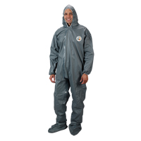 2.0 Mil CRFR Hooded Coveralls, Small, Grey, FR Treated Fabric Buying Direct Corp.