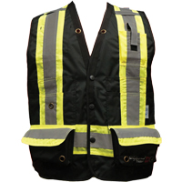 Fire Retardant Surveyor Safety Vest, Black, Small, Polyester Buying Direct Corp.