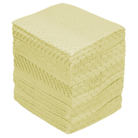 Industrial-Grade Fine Fibre Sorbent Pads, Hazmat, 15" x 17", 40 gal. Absorbancy Buying Direct Corp.