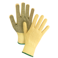 Gants tricot&eacute;s sans couture &agrave; pois, Taille Moyen/8, Calibre 7, Rev&ecirc;tement PVC, Enveloppe en Kevlar, ASTM ANSI niveau A2/EN 388 niveau 3 Buying Direct Corp.