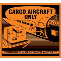 "Cargo Aircraft Only" Handling Labels, 4-3/4" L x 4-1/4" W, Orange Buying Direct Corp.