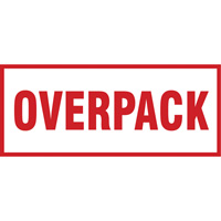 "Overpack" Handling Labels, 6" L x 2-1/2" W, Red on White Buying Direct Corp.