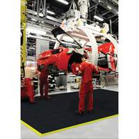 Tapis antifatigue &agrave; imbrication Cushion-Ease, Rugueux, 3' x 3' x 3/4", Noir, Caoutchouc naturel Buying Direct Corp.