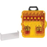 Lockout Station with Keyed Different Nylon Safety Lockout Padlocks, Plastic Padlocks, 12 Padlock Capacity, Padlocks Included Buying Direct Corp.