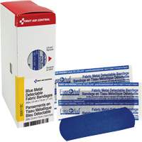 Fabric Blue Detectable Bandages, Rectangular/Square, 1", Fabric Metal Detectable, Sterile Buying Direct Corp.