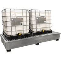 Ultra-Twin IBC Spill Pallet en acier, Capacit&eacute; de d&eacute;versement 370 gal. US, 103,8" x 26,8" x 51,1" Buying Direct Corp.