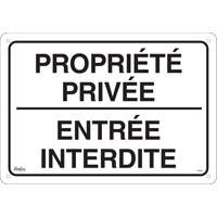 "Propri&eacute;t&eacute; priv&eacute;e" Sign, 14" x 20", Aluminum, French Buying Direct Corp.