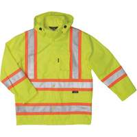 Ripstop Safety Rain Jacket, Polyester, X-Small, High Visibility Lime-Yellow Buying Direct Corp.