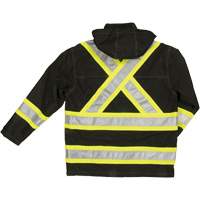 Ripstop Safety Rain Jacket, Polyester, X-Small, Black Buying Direct Corp.
