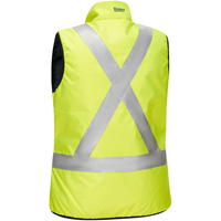 Veste bouffante, enveloppante et r&eacute;versible avec X au dos Bisley pour femmes, Jaune lime haute visibilit&eacute;, Petit, Polyester Buying Direct Corp.