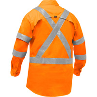 Chemise de travail &agrave; manches longues et X au dos Bisley avec X-Airflow, Poly-coton, Petit, Orange haute visibilit&eacute; Buying Direct Corp.