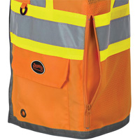 Veste de s&eacute;curit&eacute; pour arpenteur Pioneer avec fermeture &agrave; glissi&egrave;re et dos en maille, Orange haute visibilit&eacute;, Petit, Polyester Buying Direct Corp.