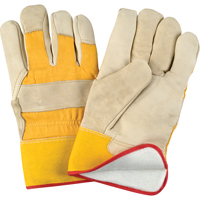 Abrasion-Resistant Winter-Lined Fitters Gloves, Large, Grain Cowhide Palm, Foam Fleece Inner Lining Buying Direct Corp.