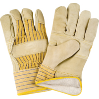Winter-Lined Patch-Palm Fitters Gloves, Large, Grain Cowhide Palm, Cotton Fleece Inner Lining Buying Direct Corp.
