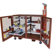 Mobile Mesh Cabinet, Steel, 49 Cubic Feet, Red Buying Direct Corp.