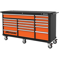 Roller Cabinet, 17 Drawers, 71" W x 24" D x 41" H, Black/Orange Buying Direct Corp.