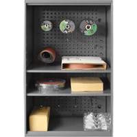 Abrasive Storage Cabinet with Pegboard, Steel, 19-7/8" x 14-1/4" x 32-3/4", Grey Buying Direct Corp.