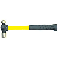 Heavy-Duty Fibreglass Handle Ball Pein Hammer, 8 oz. Head Weight, Plain Face, Cushion Handle Buying Direct Corp.