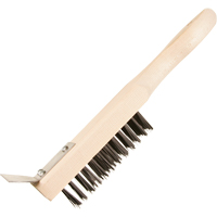 Scratch Brush With Scraper, Steel, 5 x 13 Wire Rows, 11-3/8" Long Buying Direct Corp.
