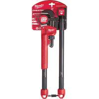 Cheater Adaptable Pipe Wrench, 2-1/2" Jaw Capacity, 18"/24"/10" Long, Powder Coated Finish, Ergonomic Handle Buying Direct Corp.