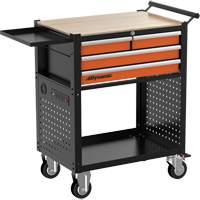 Utility Cart, 4 Drawers, Black/Orange Buying Direct Corp.