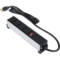 Indoor Brushed Aluminum Power Bar, 4 Outlet(s), 6' Buying Direct Corp.
