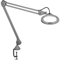 Magnifying Lamp, 5 Diopter, LED Light, 45" Arm, C-Clamp, Grey Buying Direct Corp.