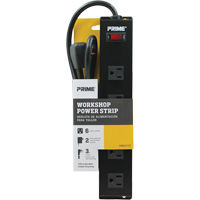 Metal Workshop Power Strip, 6 Outlet(s), 3', 15 A, 1875 W, 125 V Buying Direct Corp.